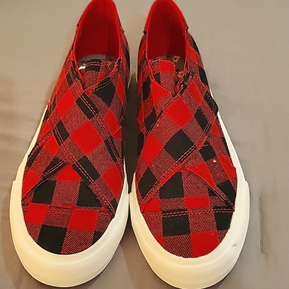 GYPSY JAZZ - RED "PLAID ALONG" SHOES